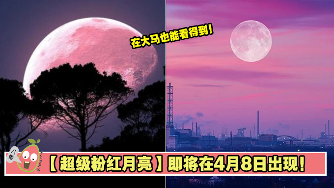 【超级粉红月亮】即将在4月8日出现！在大马也能看得到！