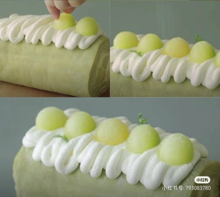 蜜瓜千层蛋糕卷教程分享，烘培小白也能成功！